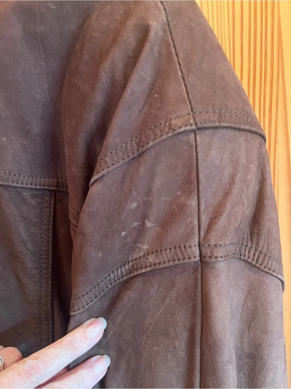 Wilsons Adventure Bound Brown Leather Bomber Jacket w Removable Plaid Liner